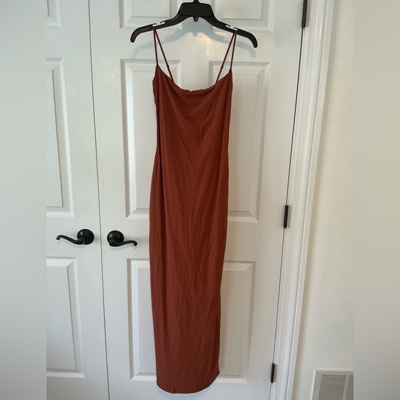 SKIMS Fits Everybody Long Slip Dress | Bronze - Picture 14 of 16